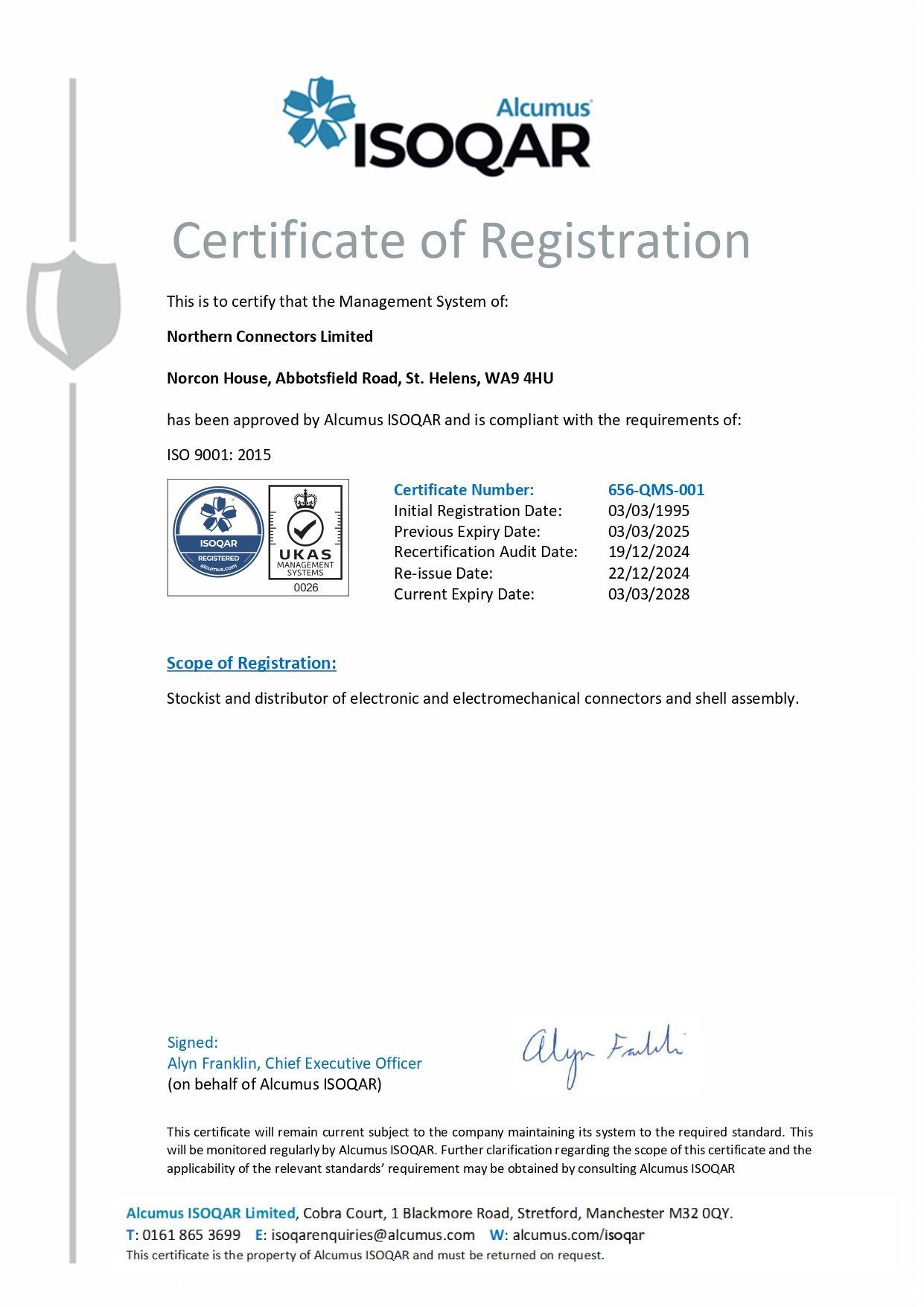 ISO 9001 Certificate thumbnail